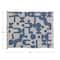 Hello Honey® Blue & Beige Abstract Design Printed Woven Reclaimed Cotton Blend Throw Sheet with Fringe